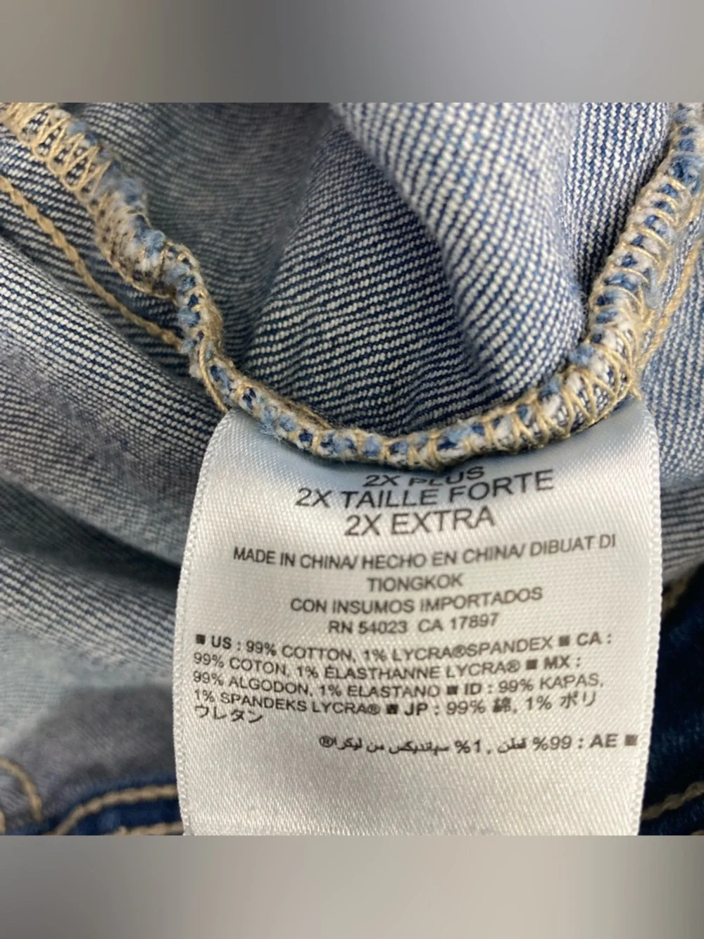 Old Navy Jean Jacket Blue Denim Medium Wash Button Up Women's Size 2X Plus. - Picture 8 of 8